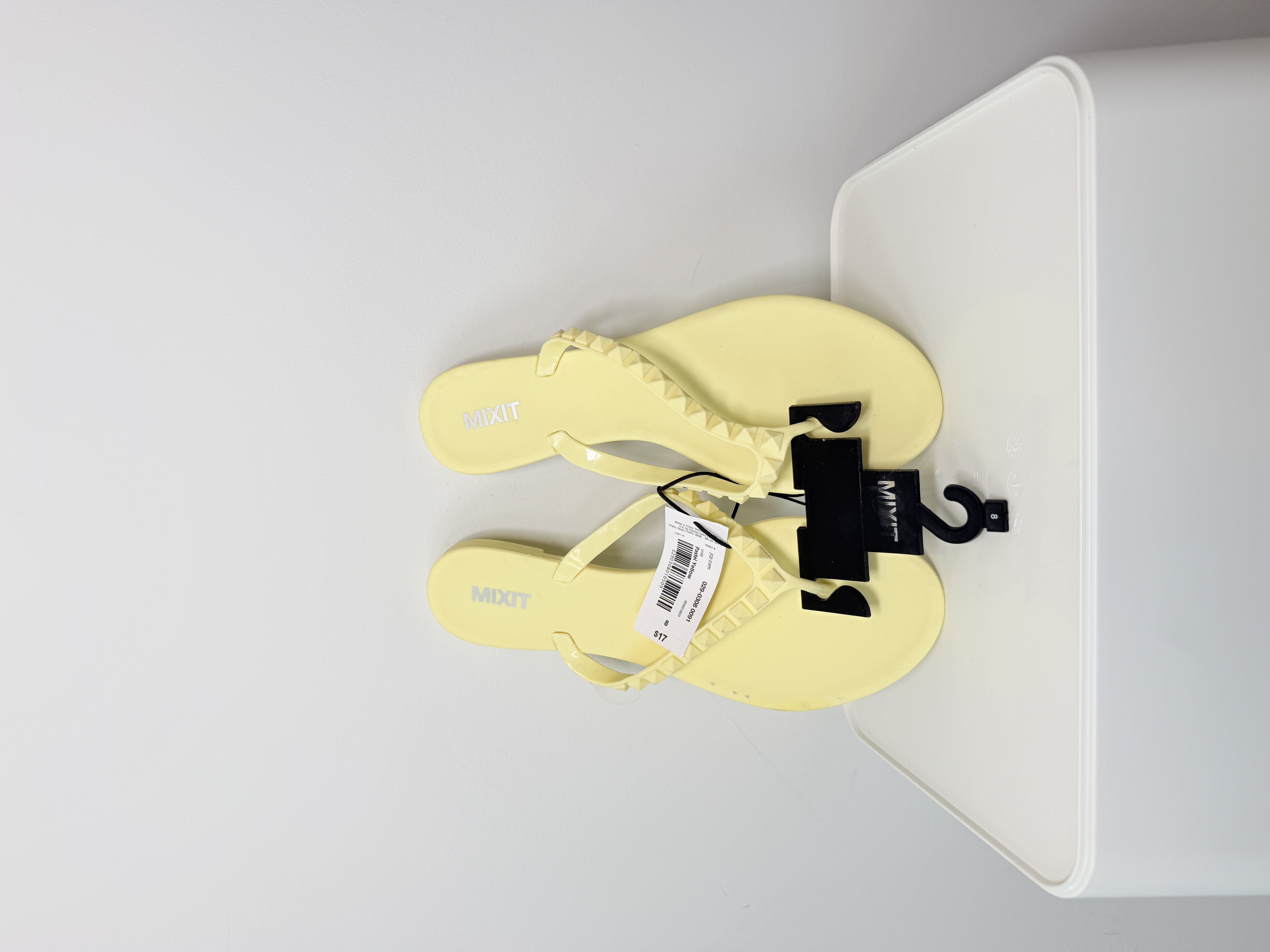 Mixit Yellow Studded Jelly T-Strap Sandals thumbnail 4