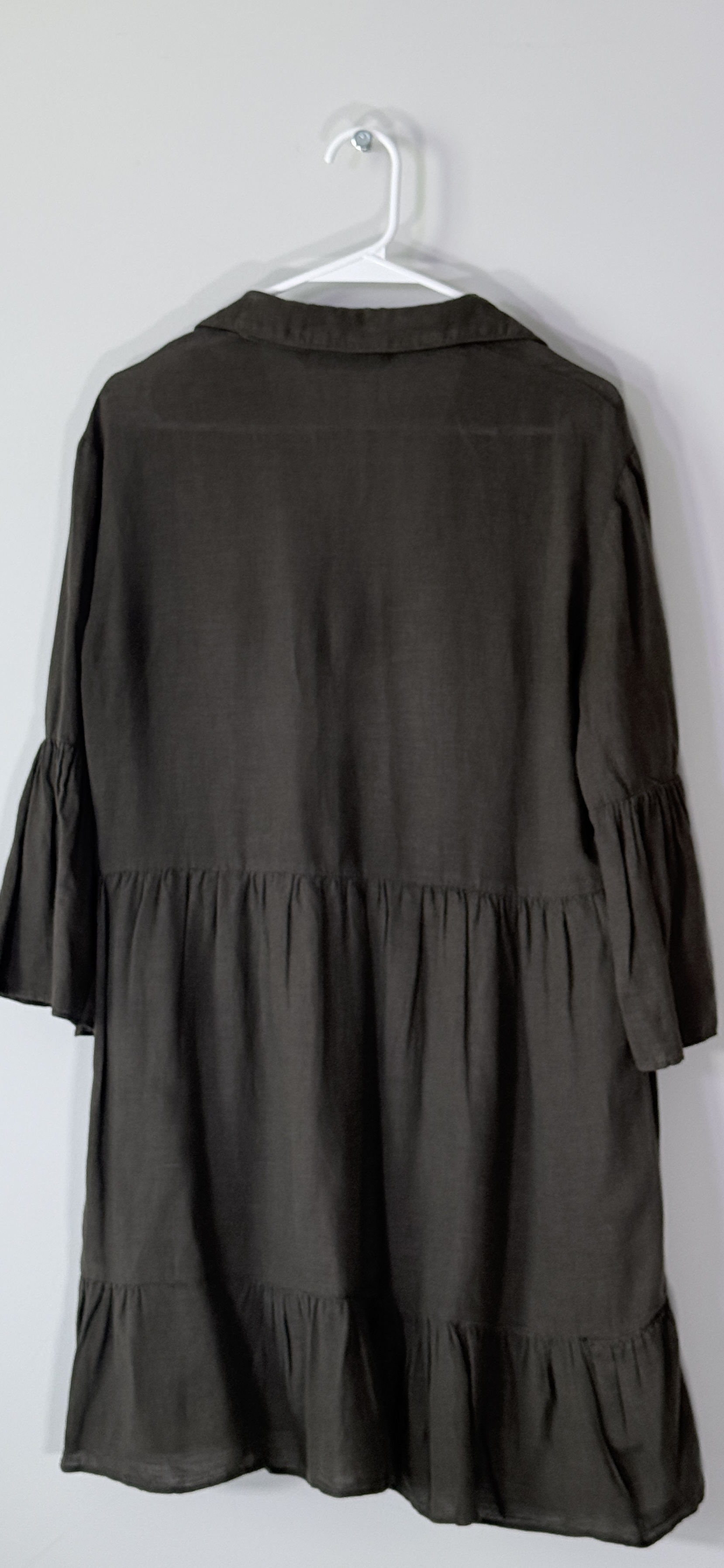 Zara Oversized Linen-Blend Buttoned Mini Tunic Dress thumbnail 4