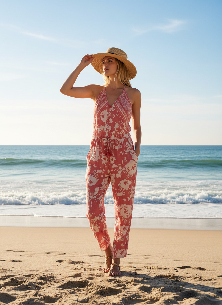 ba&sh Floral Halter Jumpsuit thumbnail 2