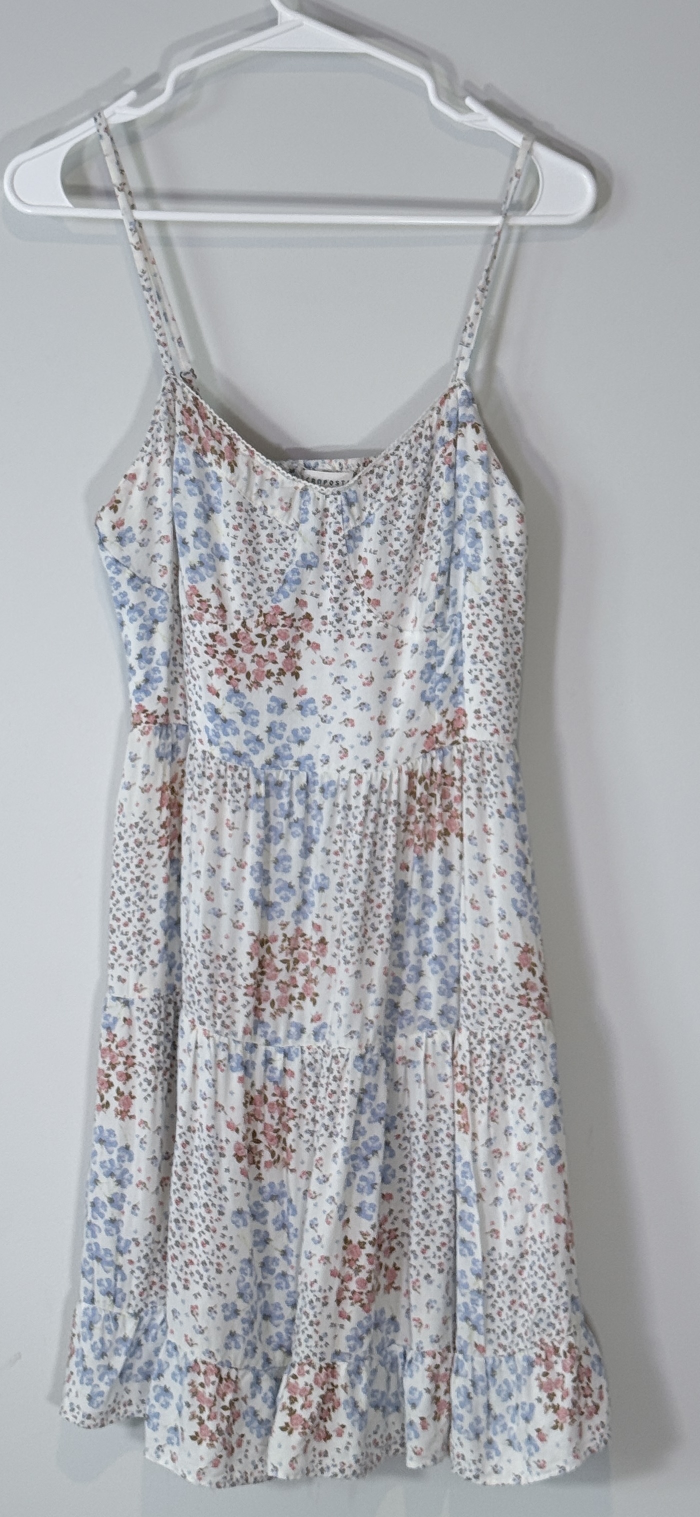 Aeropostale Blue and Pink Floral Tiered Mini Dress thumbnail 2