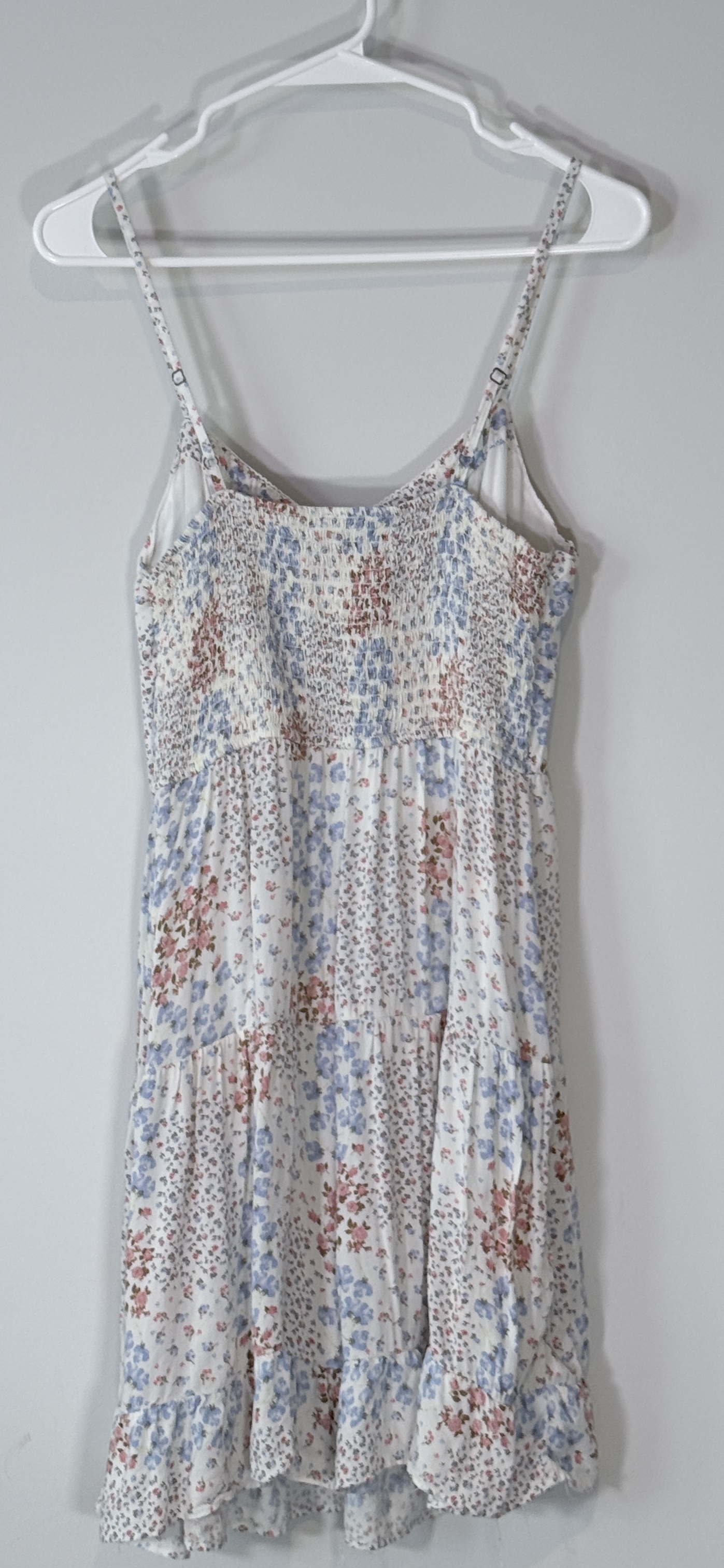 Aeropostale Blue and Pink Floral Tiered Mini Dress thumbnail 3