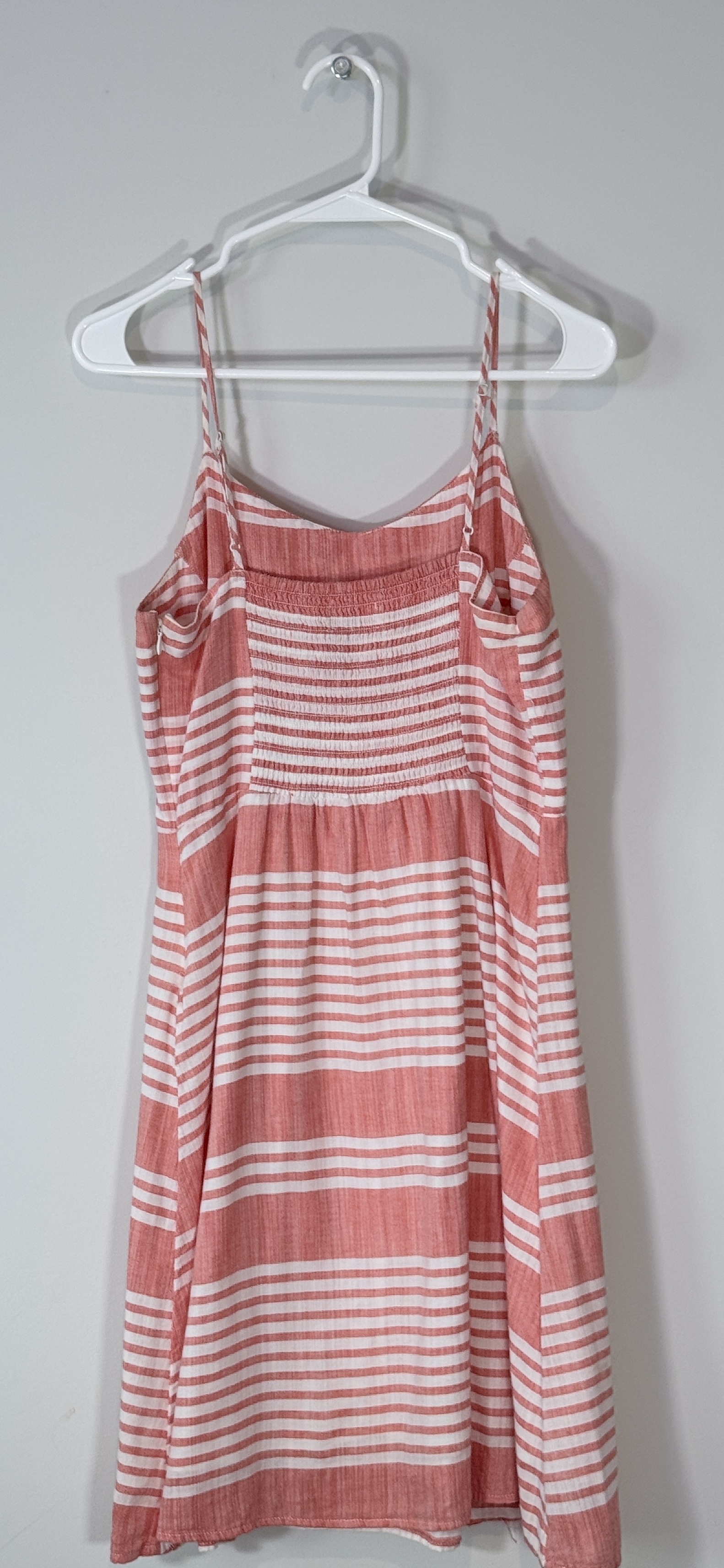 Old Navy Coral and White Striped Cotton Cami Sundress thumbnail 3