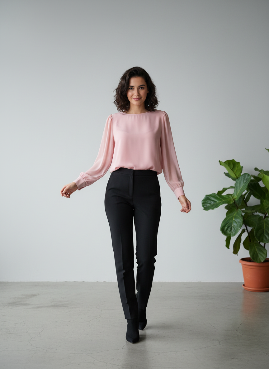Zenana Outfitters Long Sleeve Chiffon Blouse - Image 1