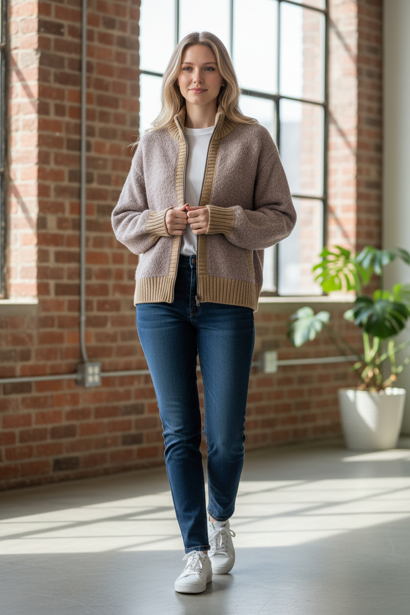 Sanctuary - Nolan Color block Zip Sweater - Image 1