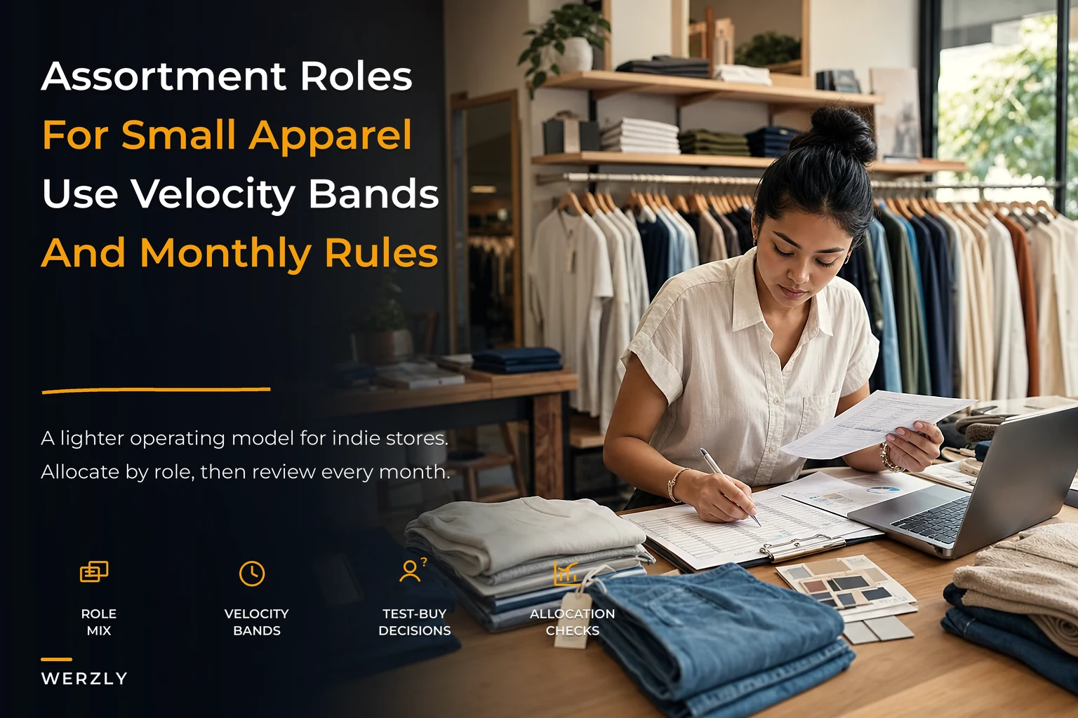 An enterprise-lite assortment architecture for small apparel stores: category roles, velocity bands and a monthly governance checklist