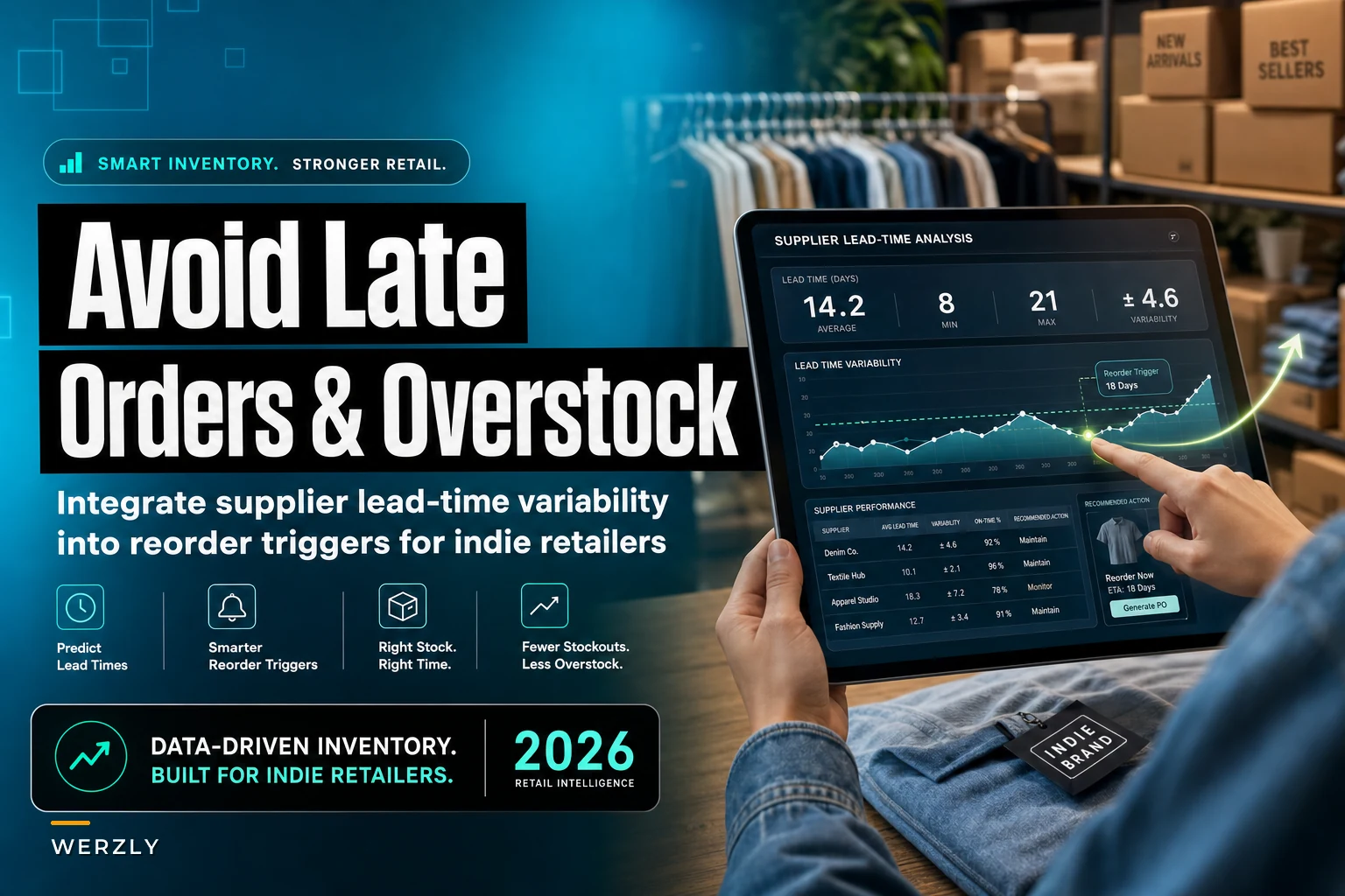 Avoid late orders and overstock: integrate supplier lead-time variability into reorder triggers for indie retailers