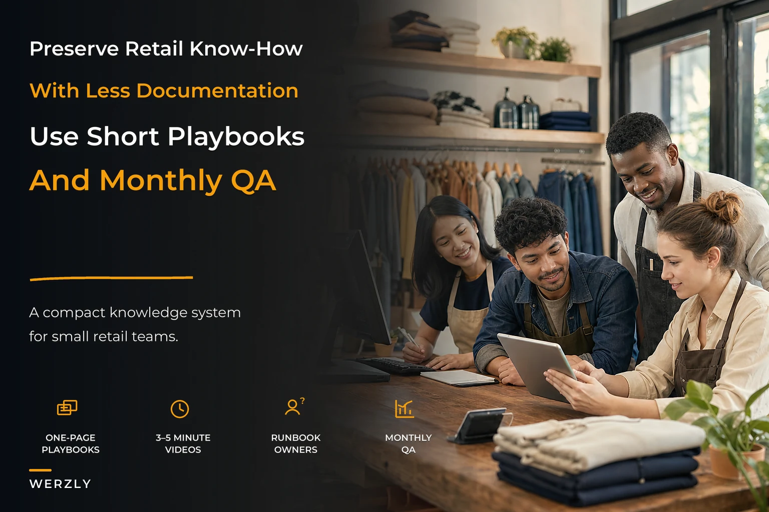 Compact knowledge governance system for small retail teams