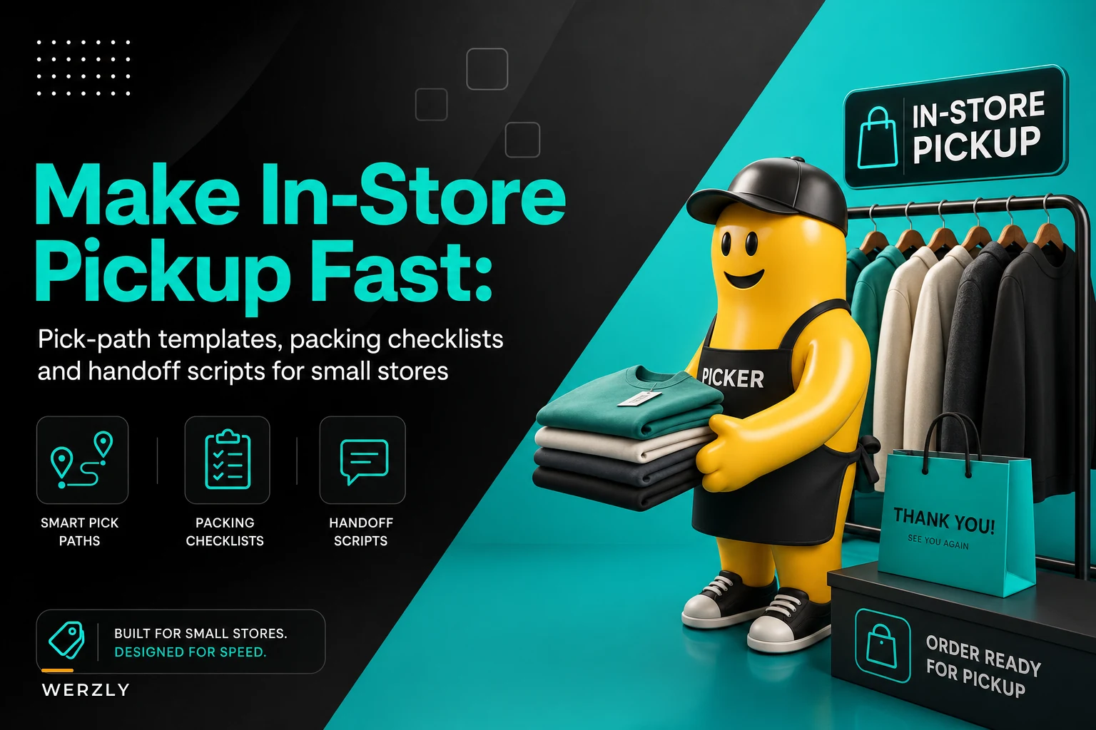 Make in-store pickup fast and error-free: pick-paths, packing checklists and handoff scripts for small stores