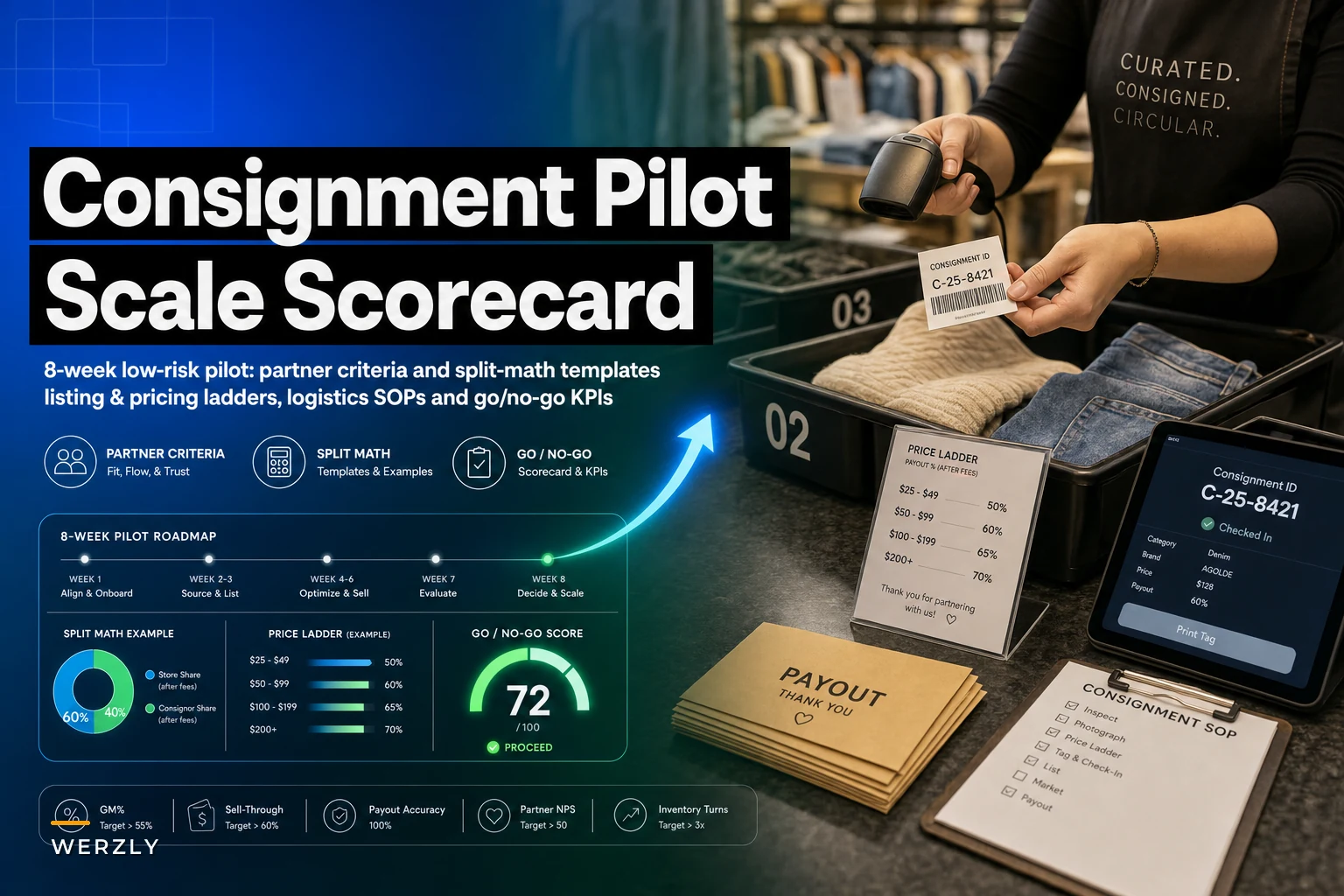 Pilot a resale & consignment channel in 8 weeks: partner criteria, split math and a go/no‑go scorecard