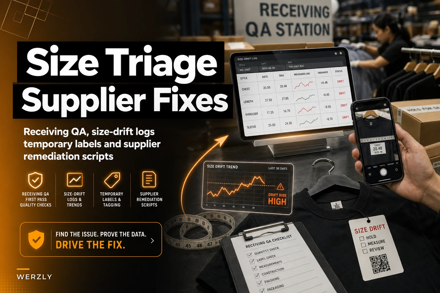 Supplier size‑inconsistency triage: receiving QA, size‑drift logs and supplier remediation scripts