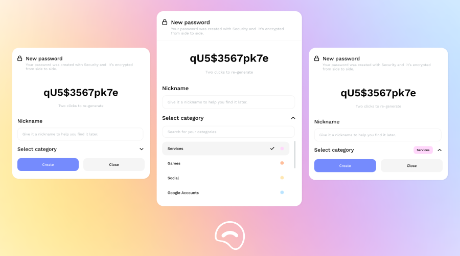 Cloudsky's password creation flow