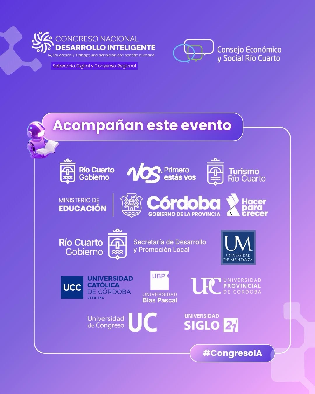🤝 Instituciones, empresas y organizaciones que acompañan el 2° Congreso Nacional de Desarrollo Inteligente.