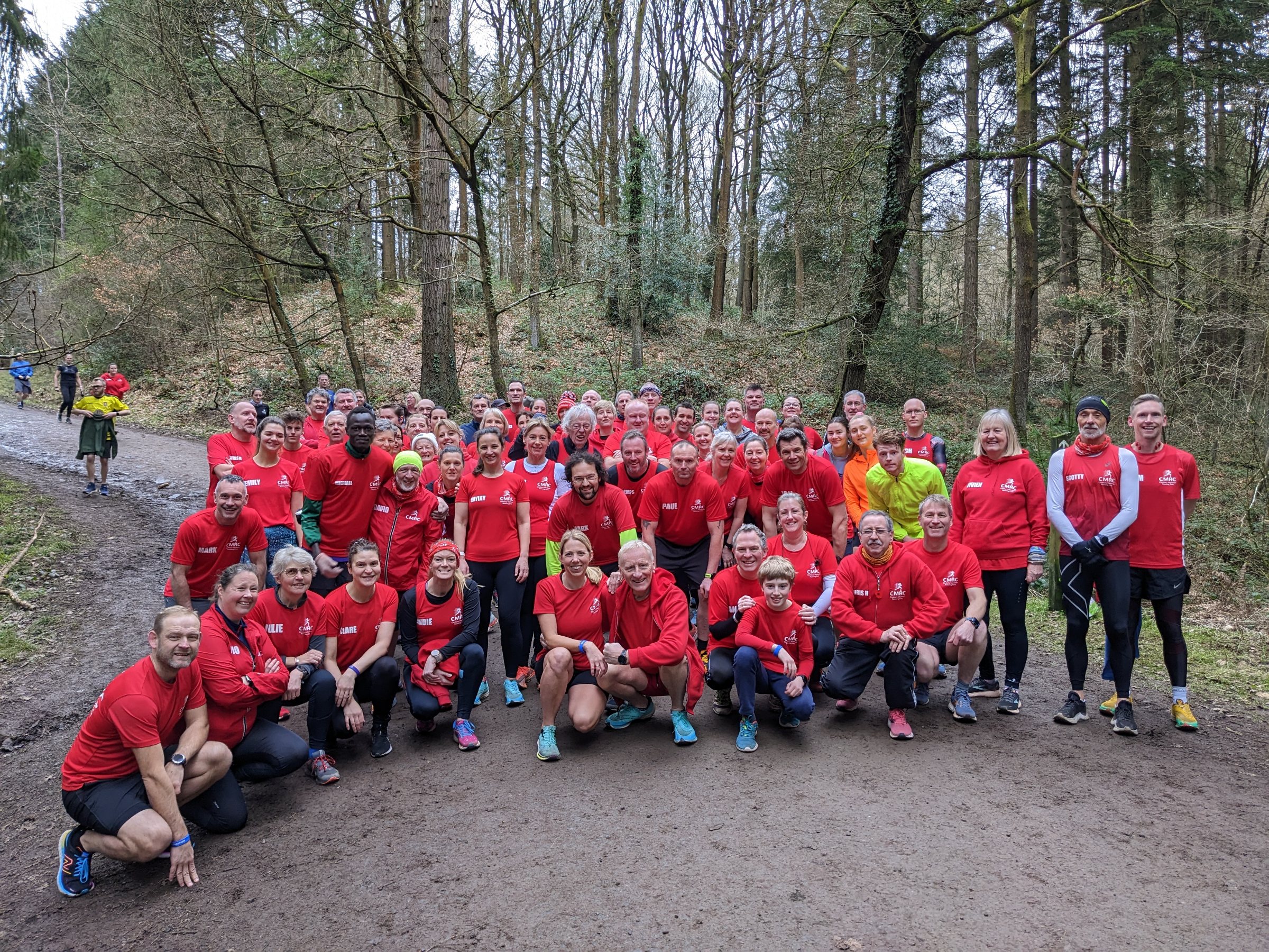 Runners enjoying a club session outdoors