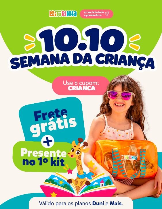 Semana da Criança: frete grátis e presente no primeiro kit com o cupom CRIANÇA