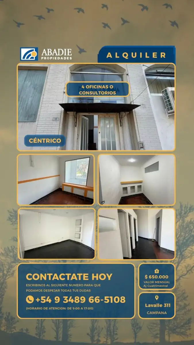 4 Oficinas o consultorios en Alquiler-Lavalle 311