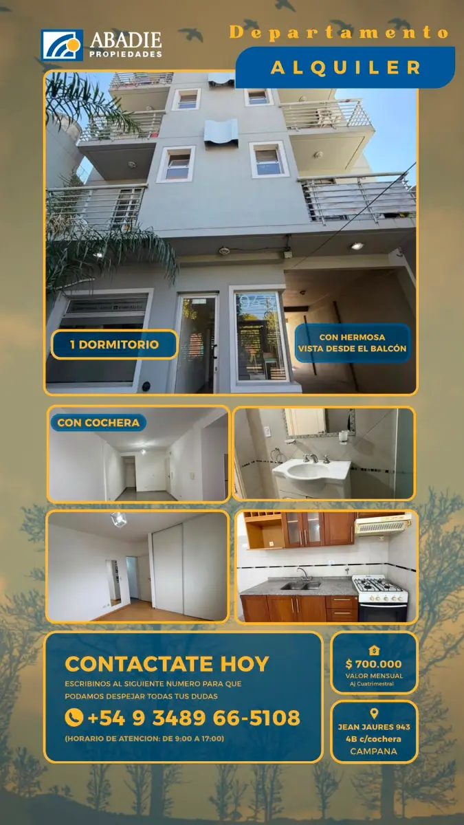 Depto en Alquiler -Jean Jaures 943 4°Piso