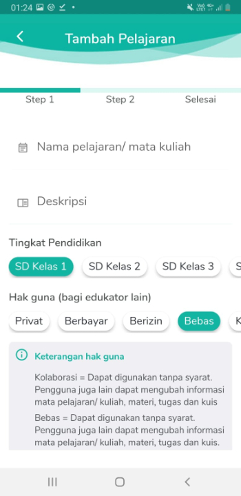 Edu-Z, Aplikasi MooC dan Marketplace Bahan Ajar, Belajar dan Evaluasi