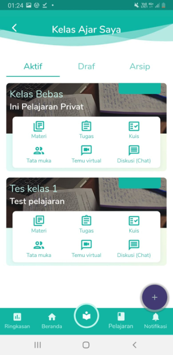 Edu-Z, Aplikasi MooC dan Marketplace Bahan Ajar, Belajar dan Evaluasi