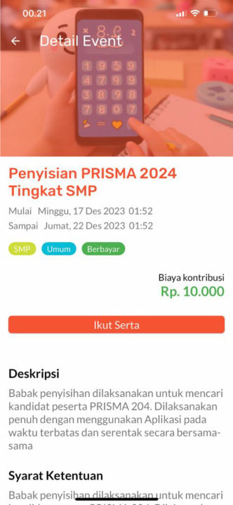 Aplikasi Mobile Lomba, Kompetisi, Try Out, Ujian Multi Events (Android & iOS)