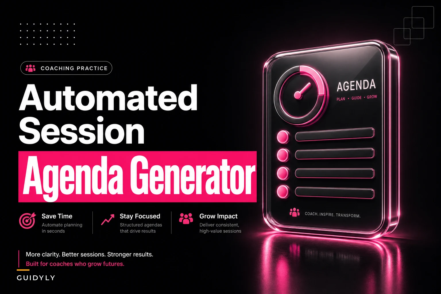 Automated Session Agenda Generator for Coaches: Ruleset and Templates to Build 10‑Minute Prebuilt Agendas