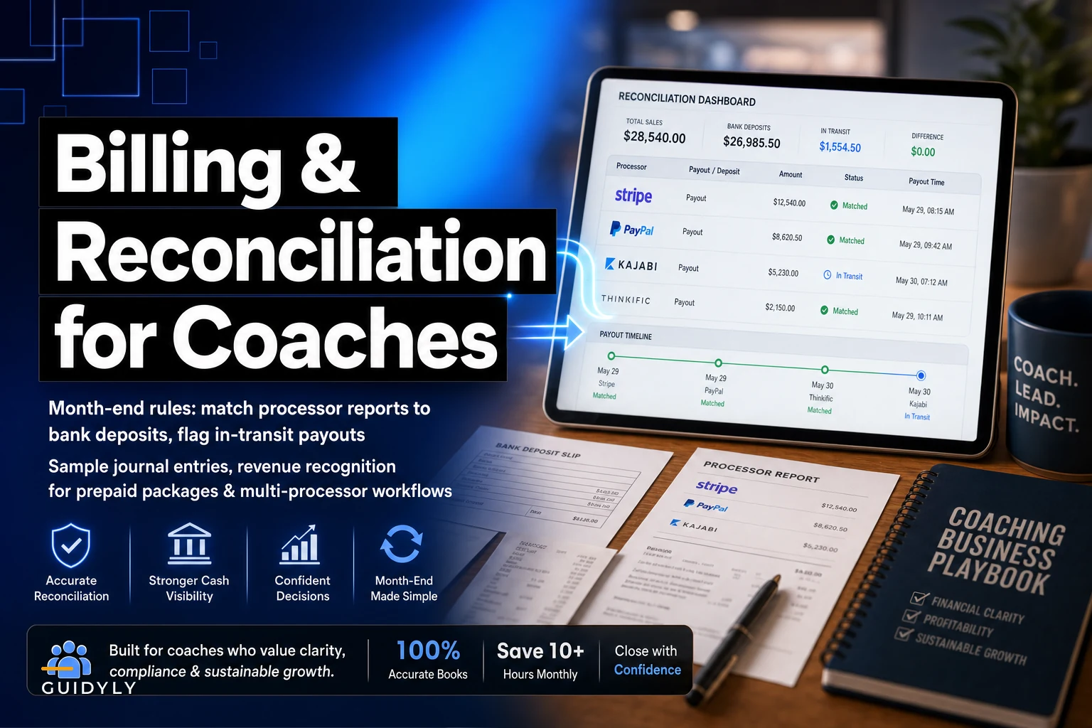 Billing & Reconciliation for Coaches: Month‑End Rules, Revenue Recognition Examples and Multi‑Processor Workflows