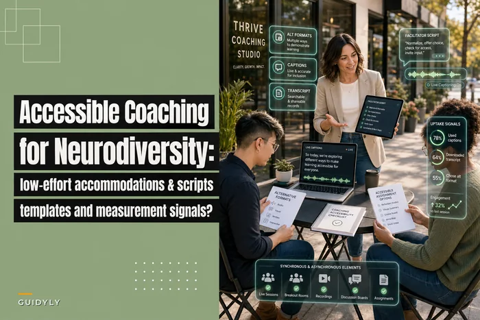 Design Accessible Coaching Programs for Neurodiversity: Low‑Effort Accommodations, Scripts and Measurement Signals