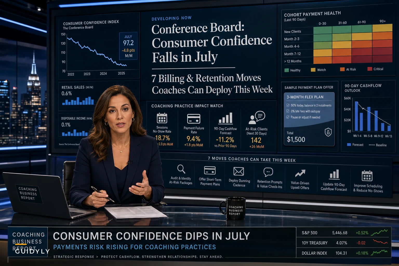 When Consumer Confidence Falls: 7 Revenue‑Protecting Billing and Retention Moves for Coaches