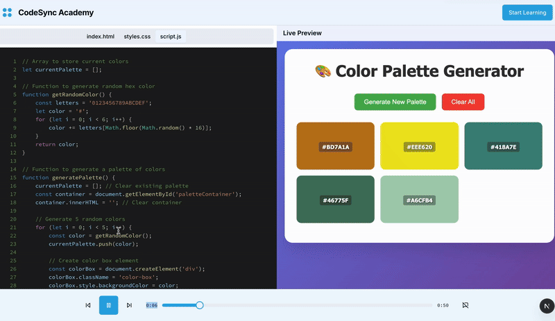 Build a Color Palette Generator preview