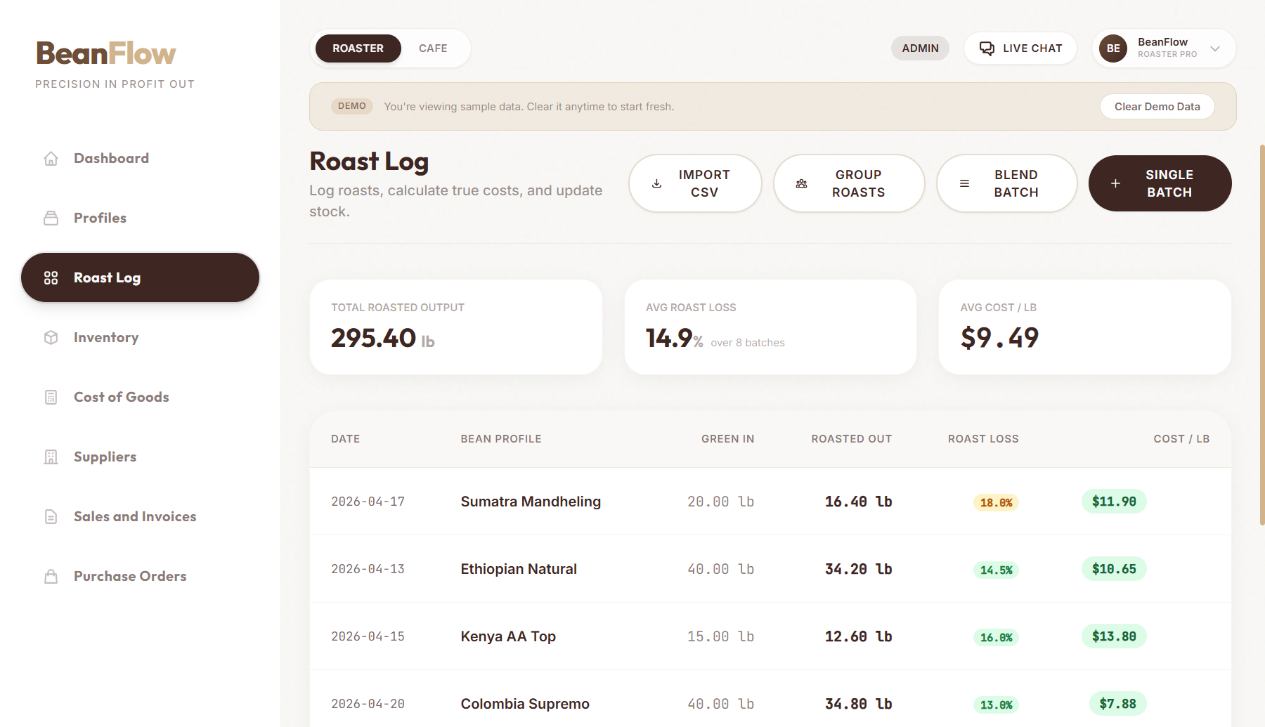 BeanFlow — SaaS for Coffee Roasters & Cafes 3