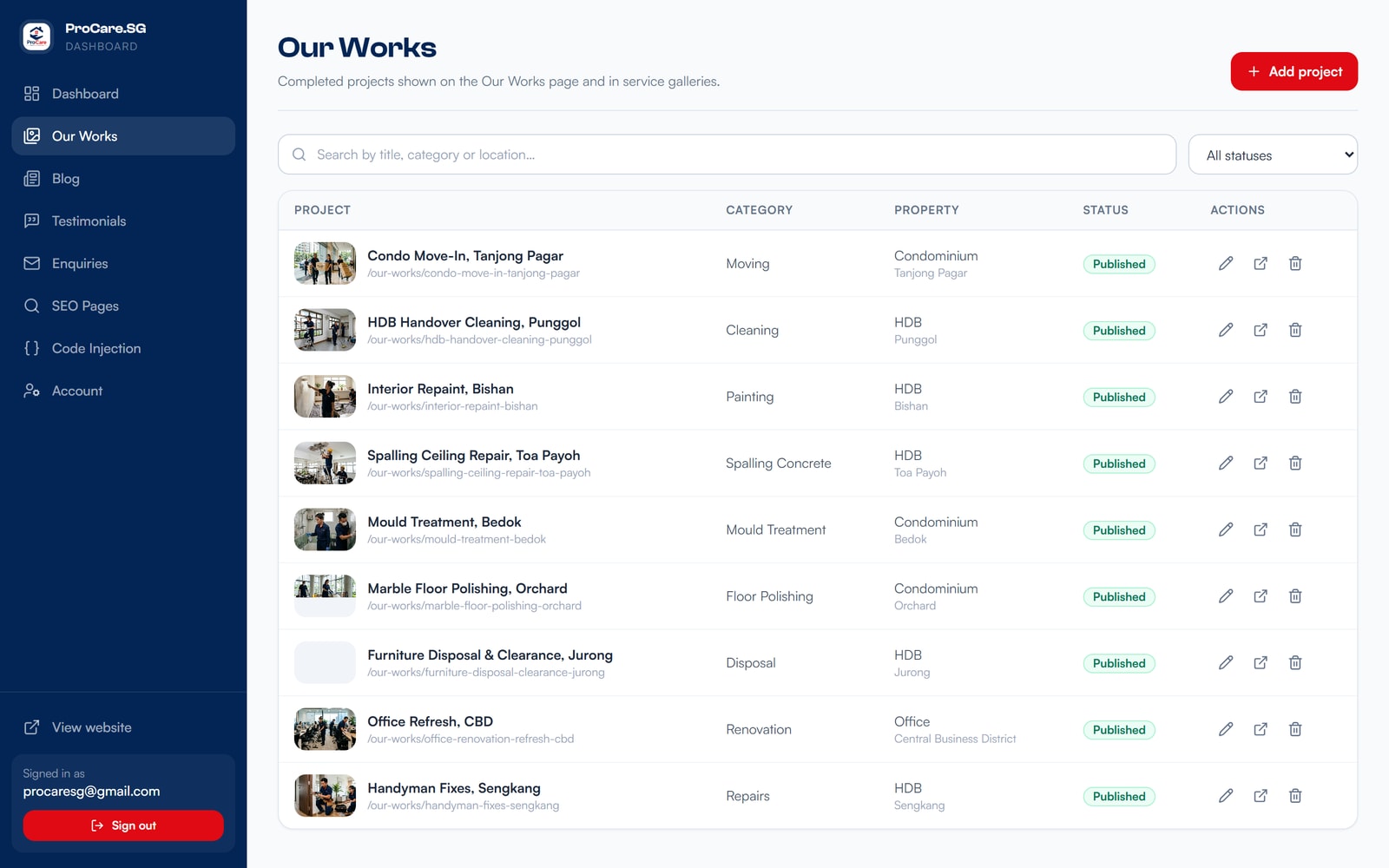 ProCare.SG — Property Care Website & Admin Platform 4