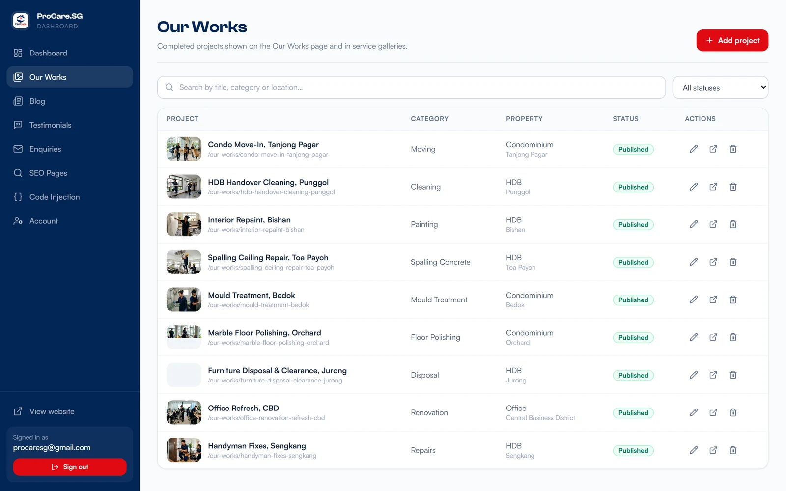 ProCare.SG — Property Care Website & Admin Platform 5