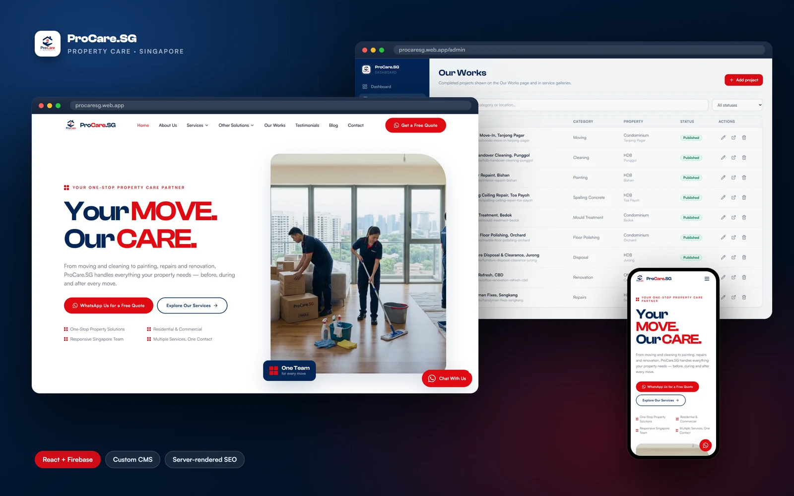 ProCare.SG — Property Care Website & Admin Platform 8