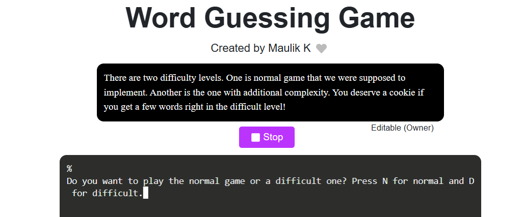 Word Game with a twist