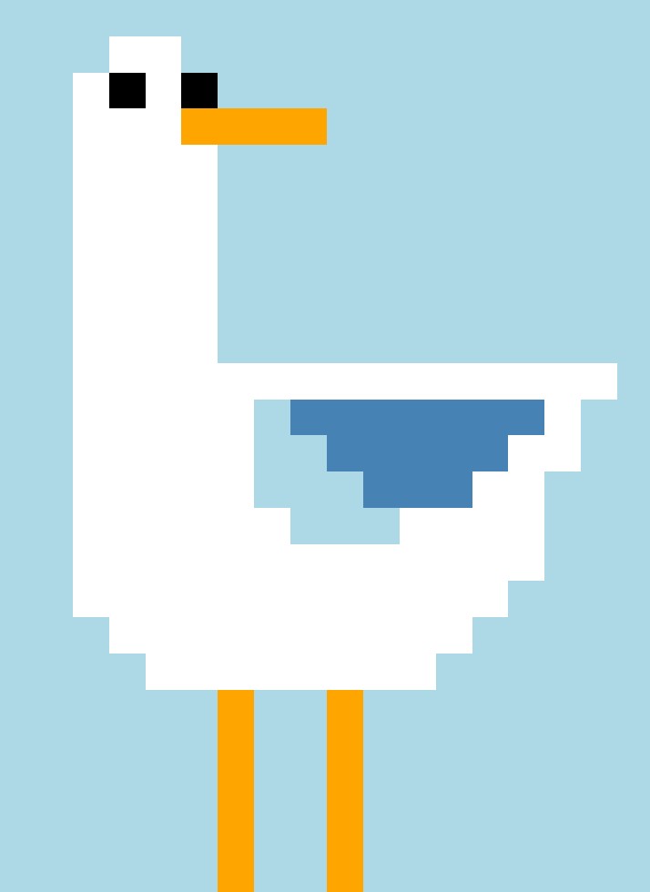 Karel draws a seagull