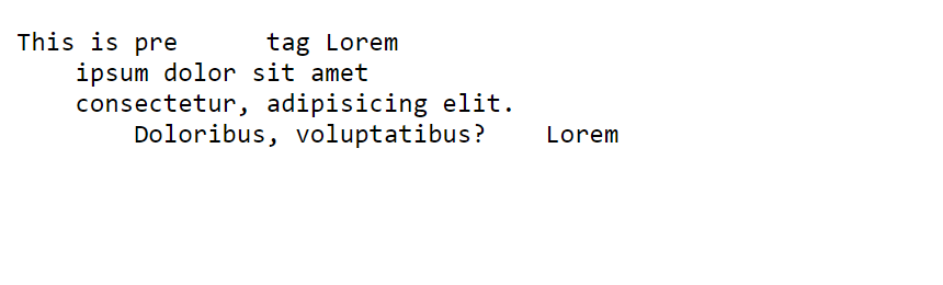 HTML pre tag