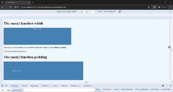 CSS max() function