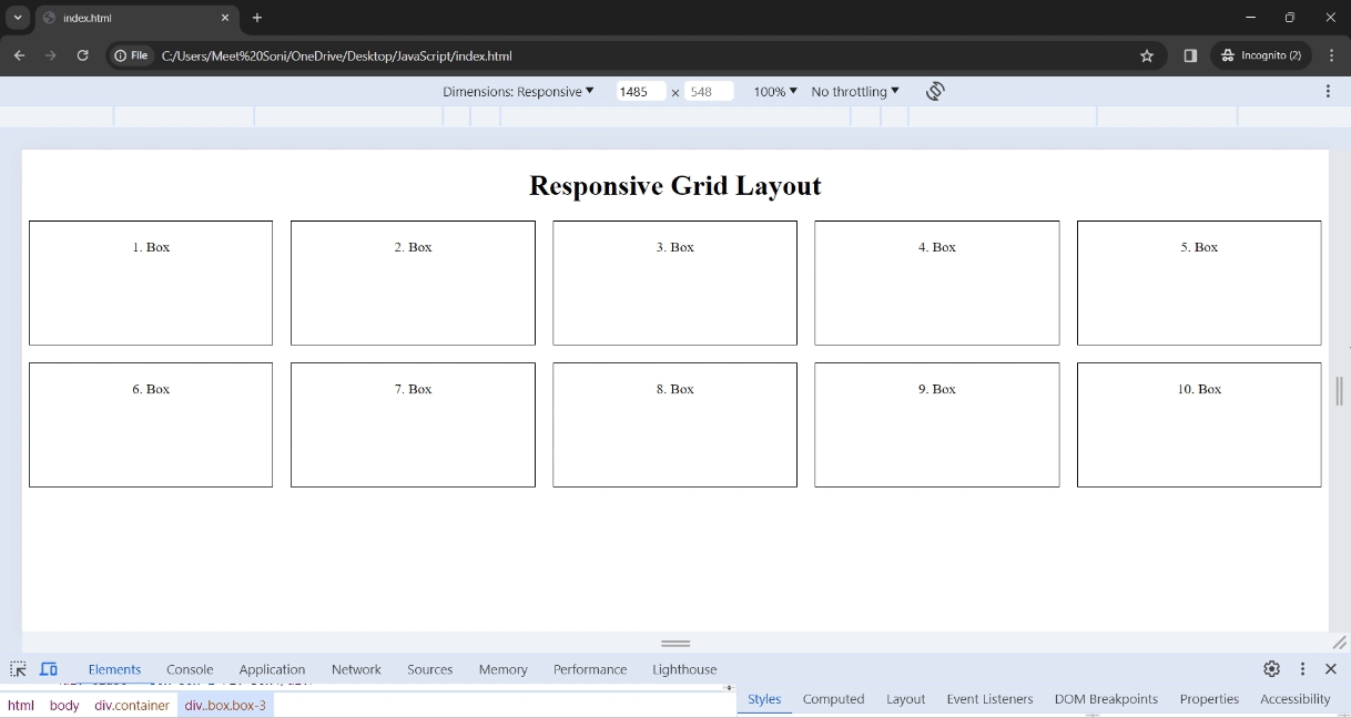 CSS grid responsive layout
