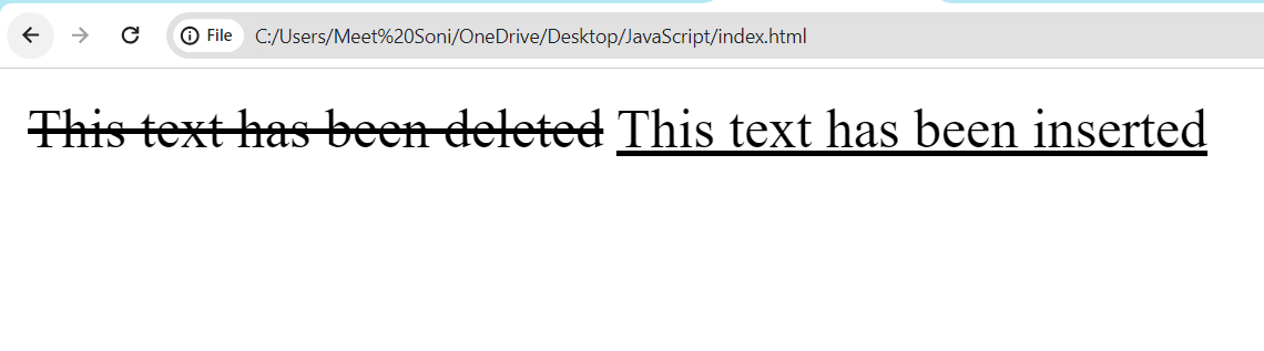 HTML del and ins tag