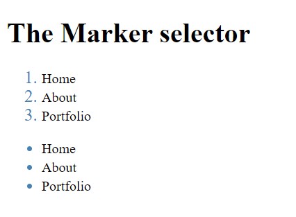 CSS Marker Selector