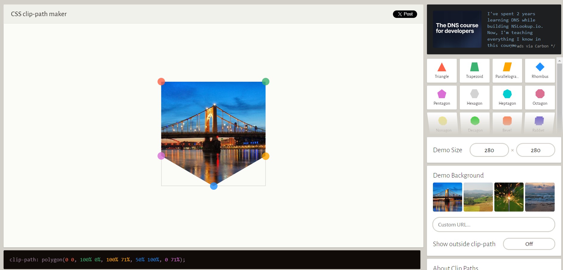 CSS clip-path property
