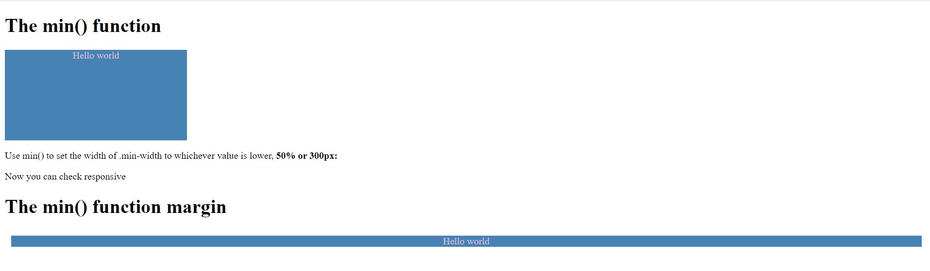 CSS min() function