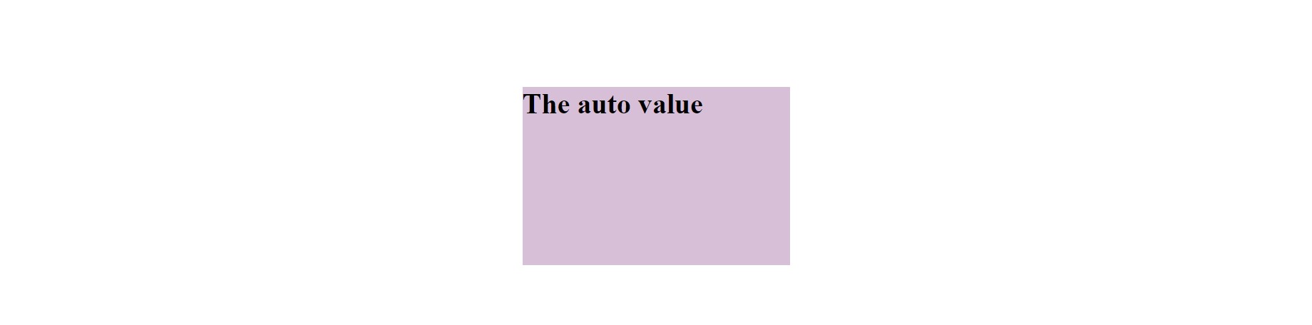 CSS margin auto value