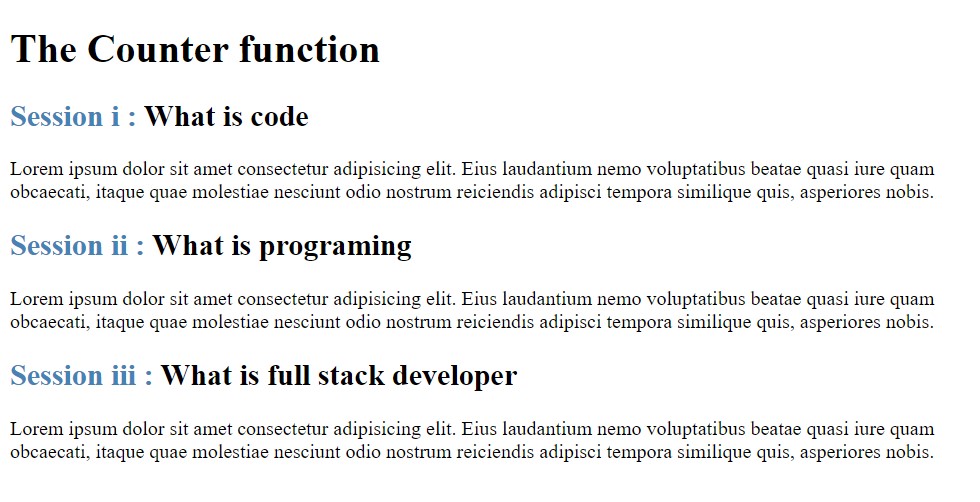 CSS counter() function