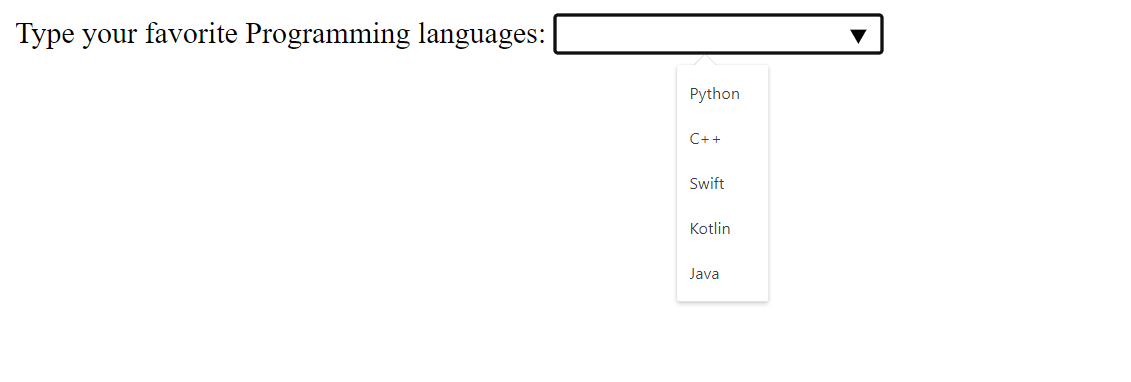HTML datalist tag