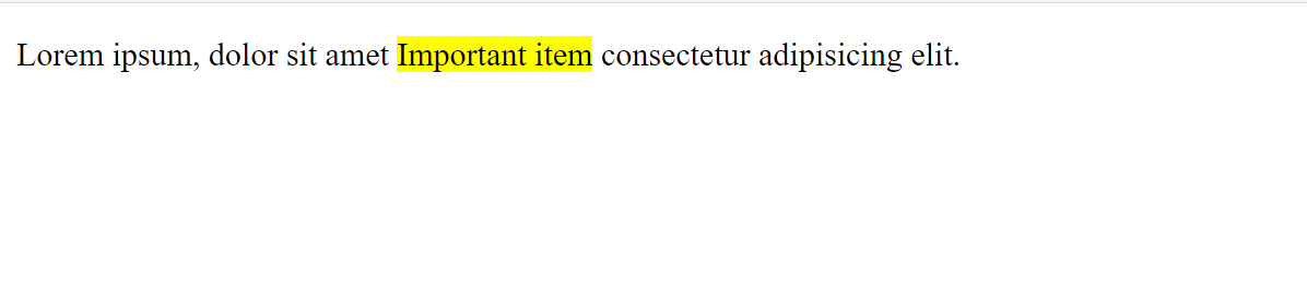 HTML mark tag