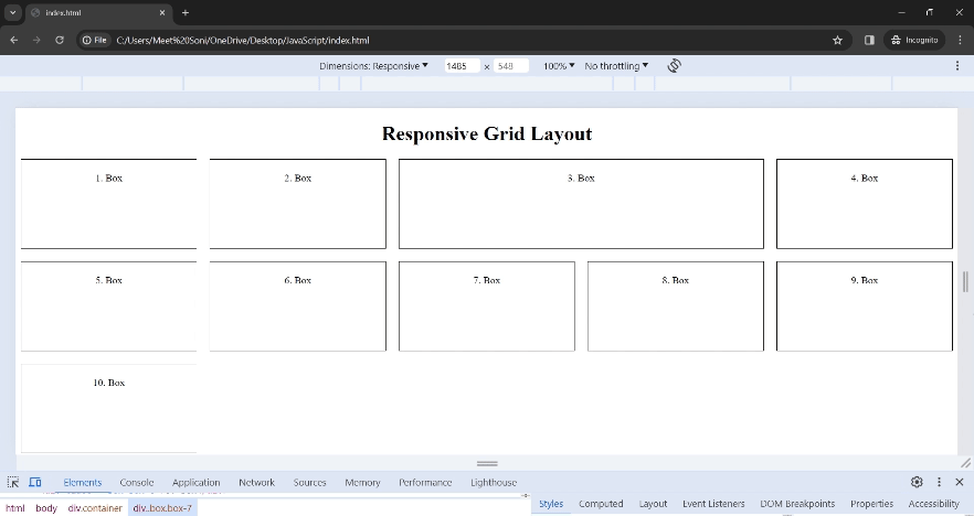 CSS grid responsive layout