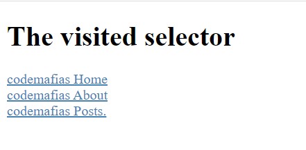 CSS visited Selector