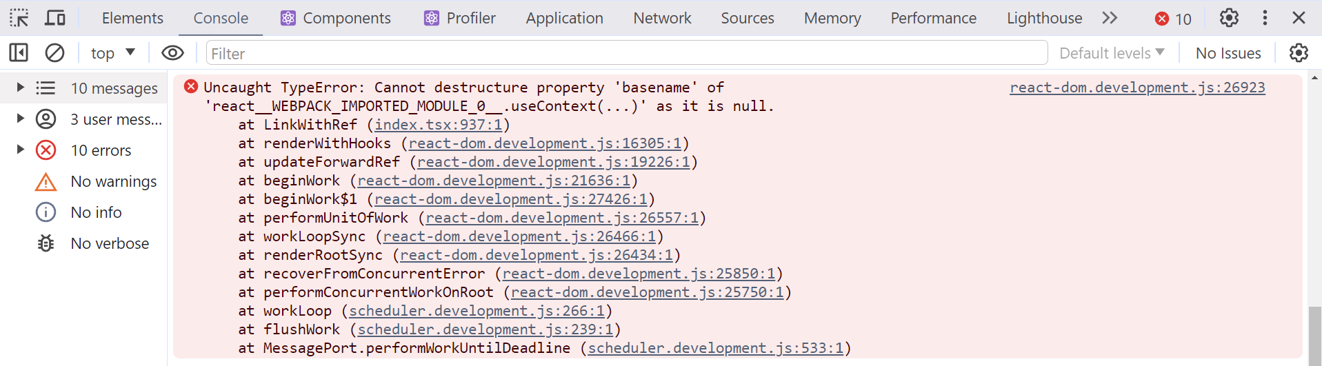 React Error 
