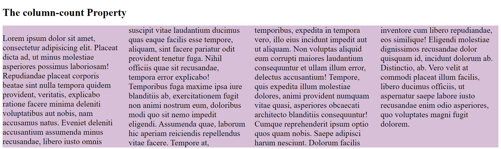 CSS column property