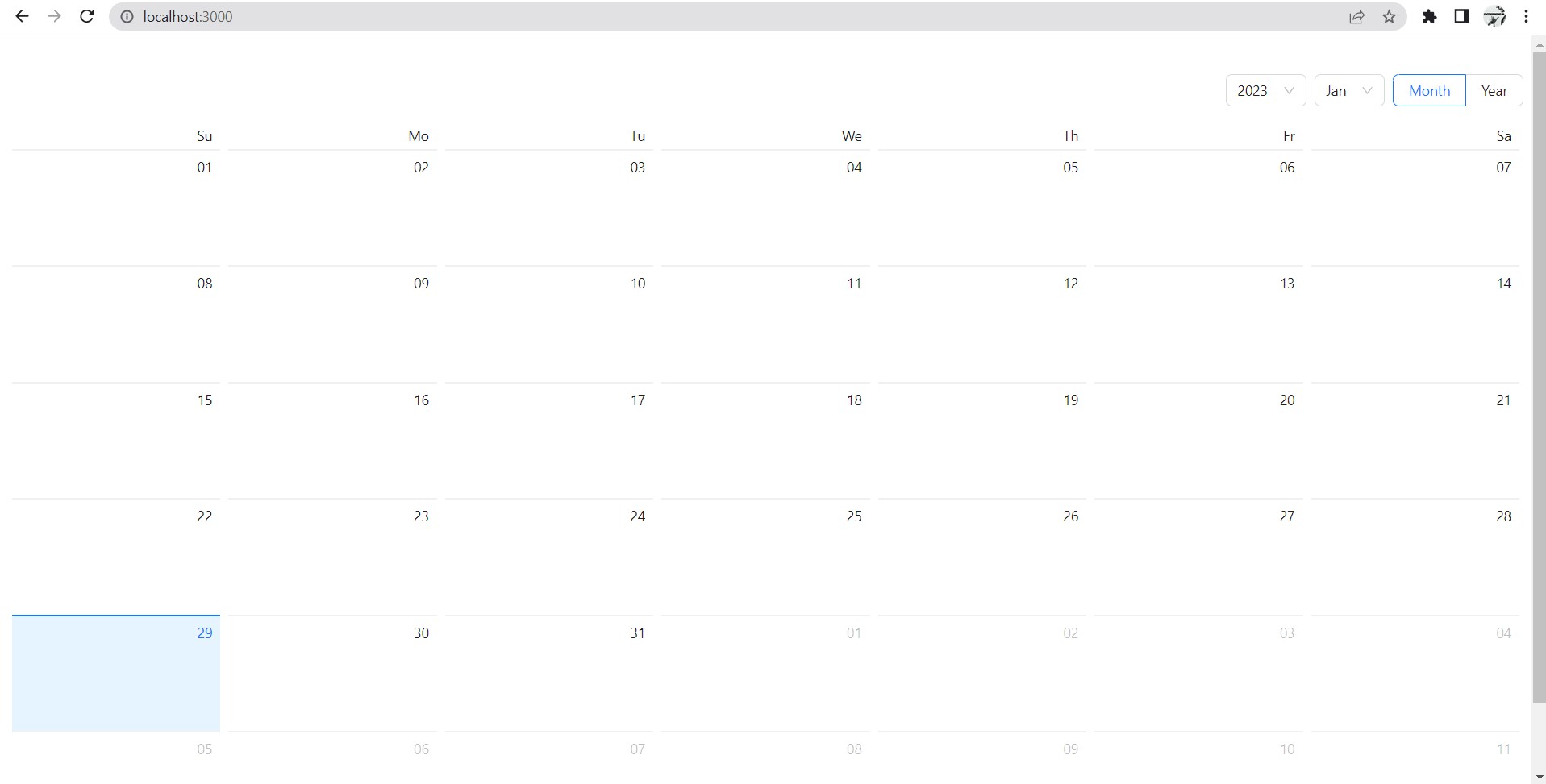 Ant design calendar 